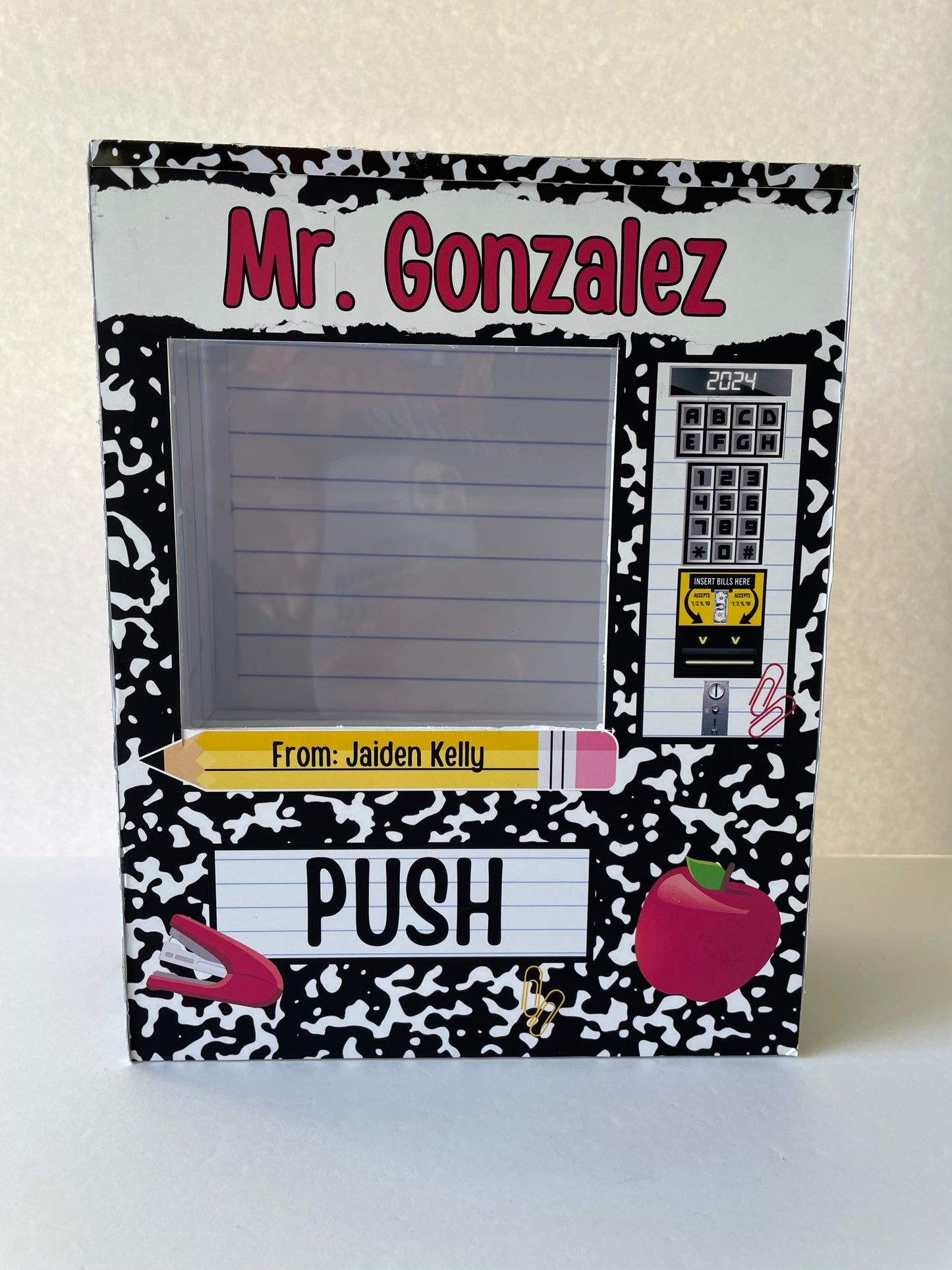 Teacher Vending Machine 8x10 | Foam Board