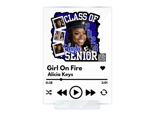 Custom music plaque, music frame, acrylic music plaque, graduation gift, wedding gift, birthday gift, music player acrylic frame plaque