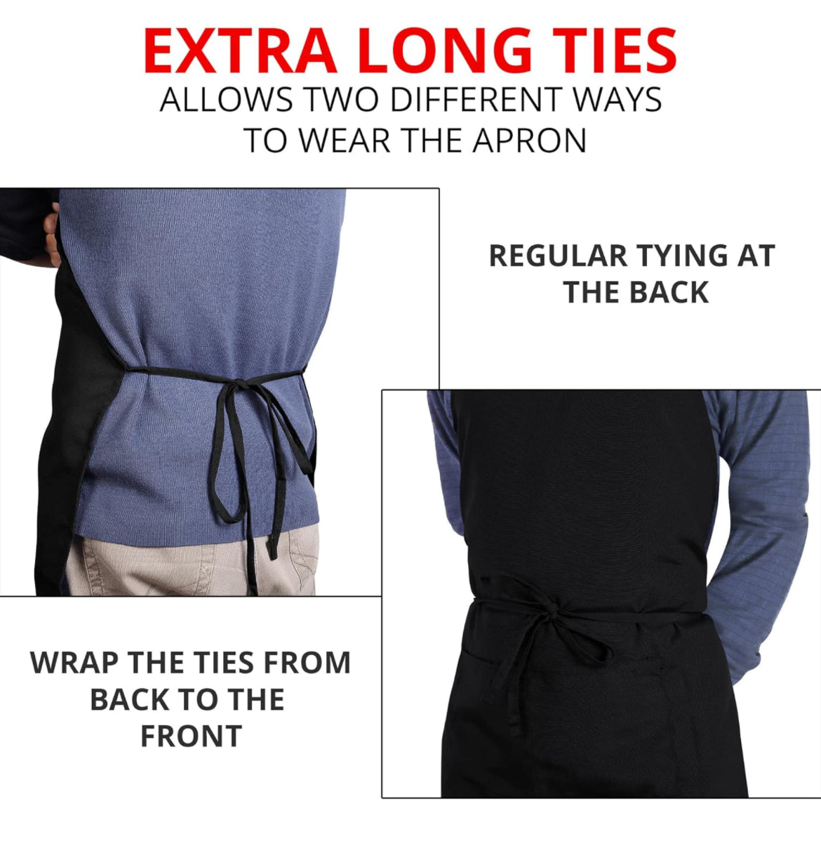 Unisex Bib Apron with Double Pockets, Adjustable Straps