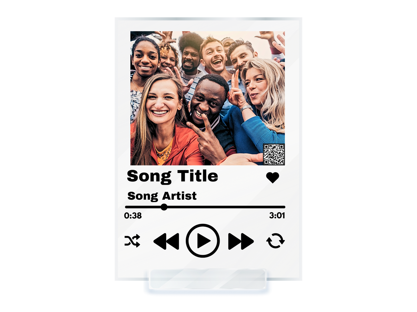 Custom music plaque, music frame, acrylic music plaque, graduation gift, wedding gift, birthday gift, music player acrylic frame plaque