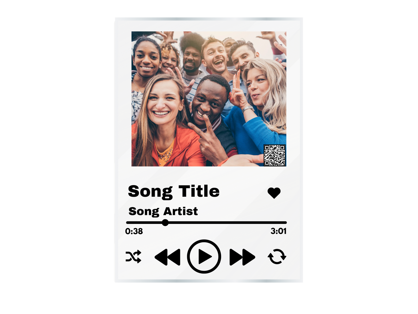 Custom music plaque, music frame, acrylic music plaque, graduation gift, wedding gift, birthday gift, music player acrylic frame plaque