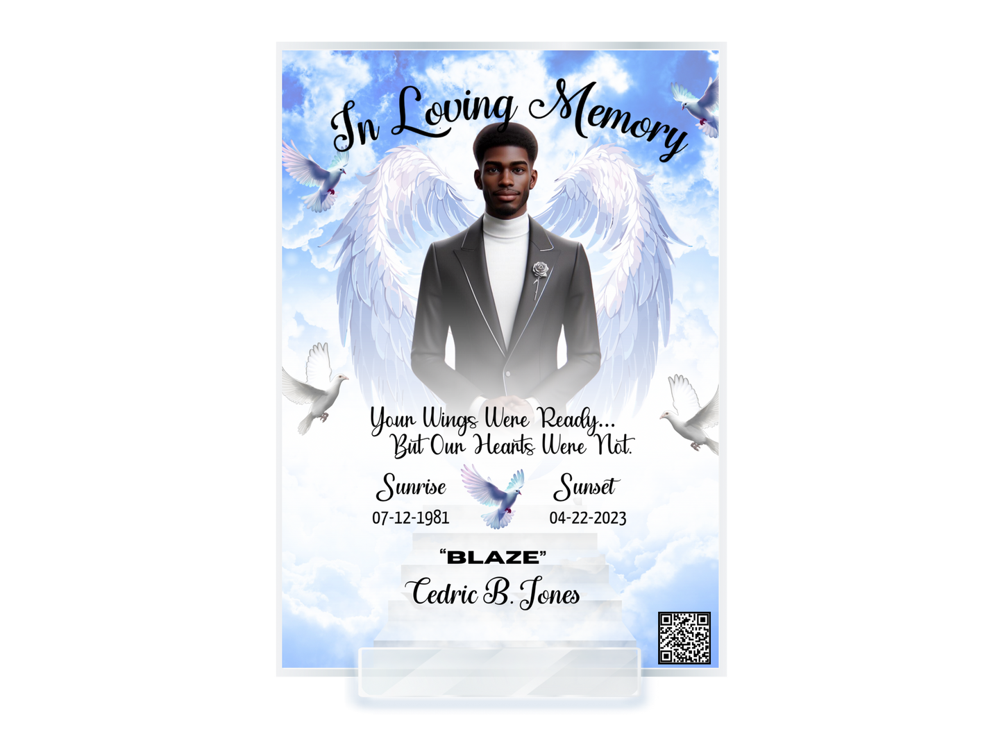 Custom memorial acrylic plaque, memorial keepsake, frame, acrylic music plaque, loved one, sip, rip,