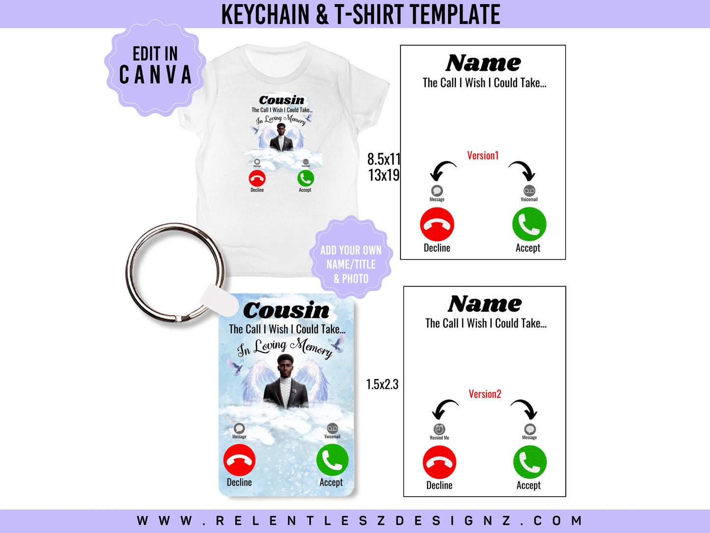 The Call I Wish I Could Take Memorial Template, Svg, Png, Edit In Canva, Memorial Keychain, T-shirt Design, Call Screen Keychain, Sympathy, Remembrance, Keepsake