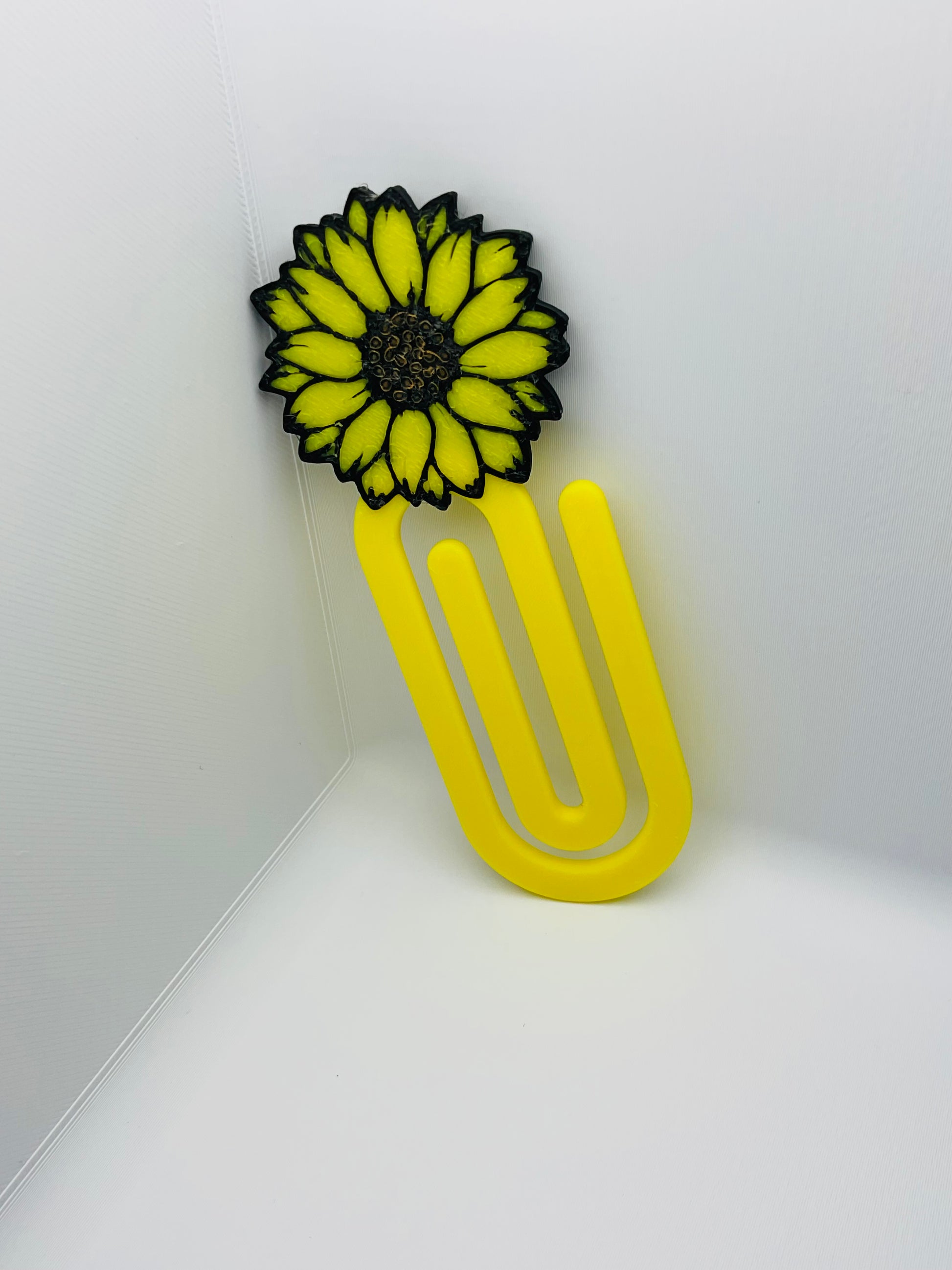 Jumbo Sunflower Paper Clip, Black, Yellow, and Brown. perfect for keeping pages together, and even great as a bookmark. 