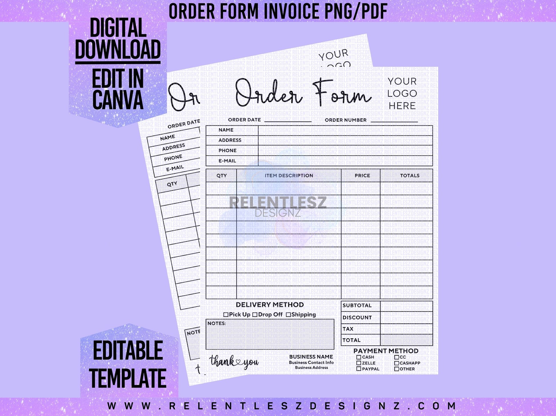 Order Form Small Business Invoice Template Digital Download Png – Relentlesz Designz order-form-small-business-invoice-template-digital-download-png-relentlesz-designz
