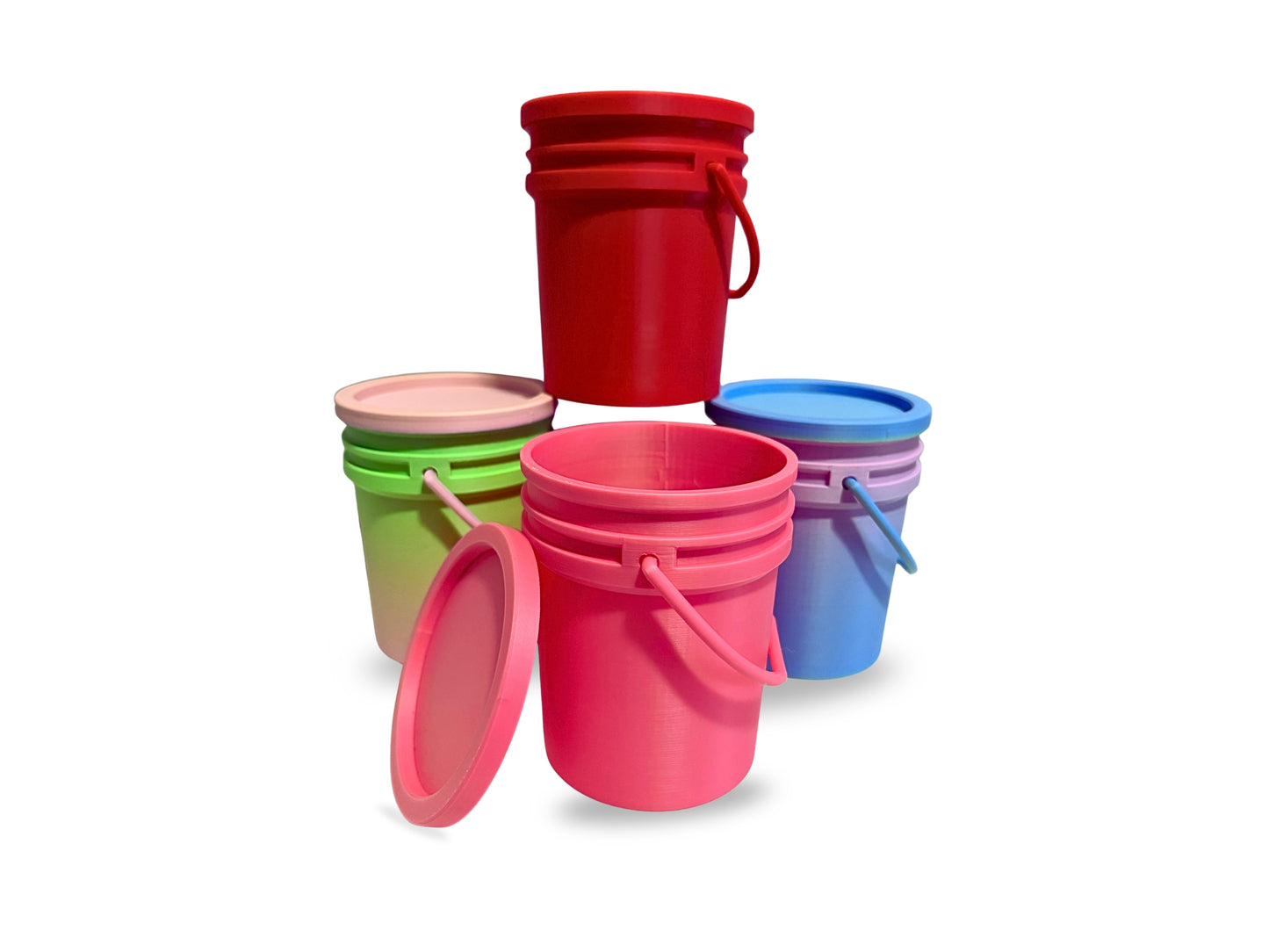 3D Printed Mini 4" Bucket with Lid | Mini Favor and Gift Bucket, Party Treats and more