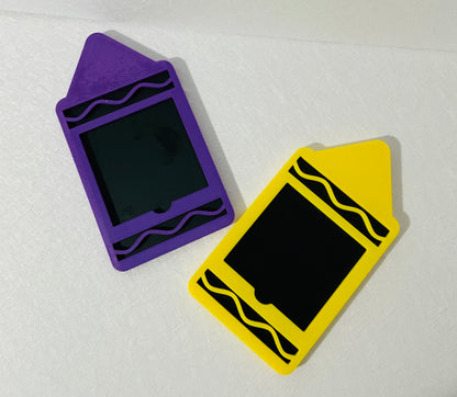 Cute crayon shaped sticky note pad holders
