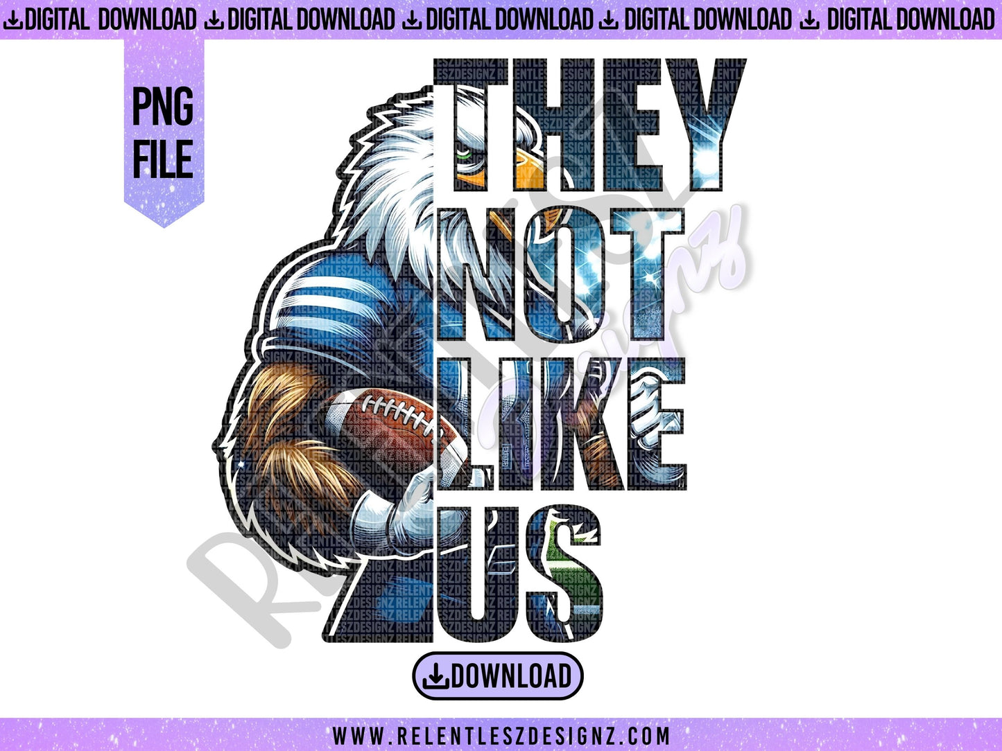 They Not Like Us Eagles, Sports, football, Mascot, Team, T-shirt Design, Tshirt, Png