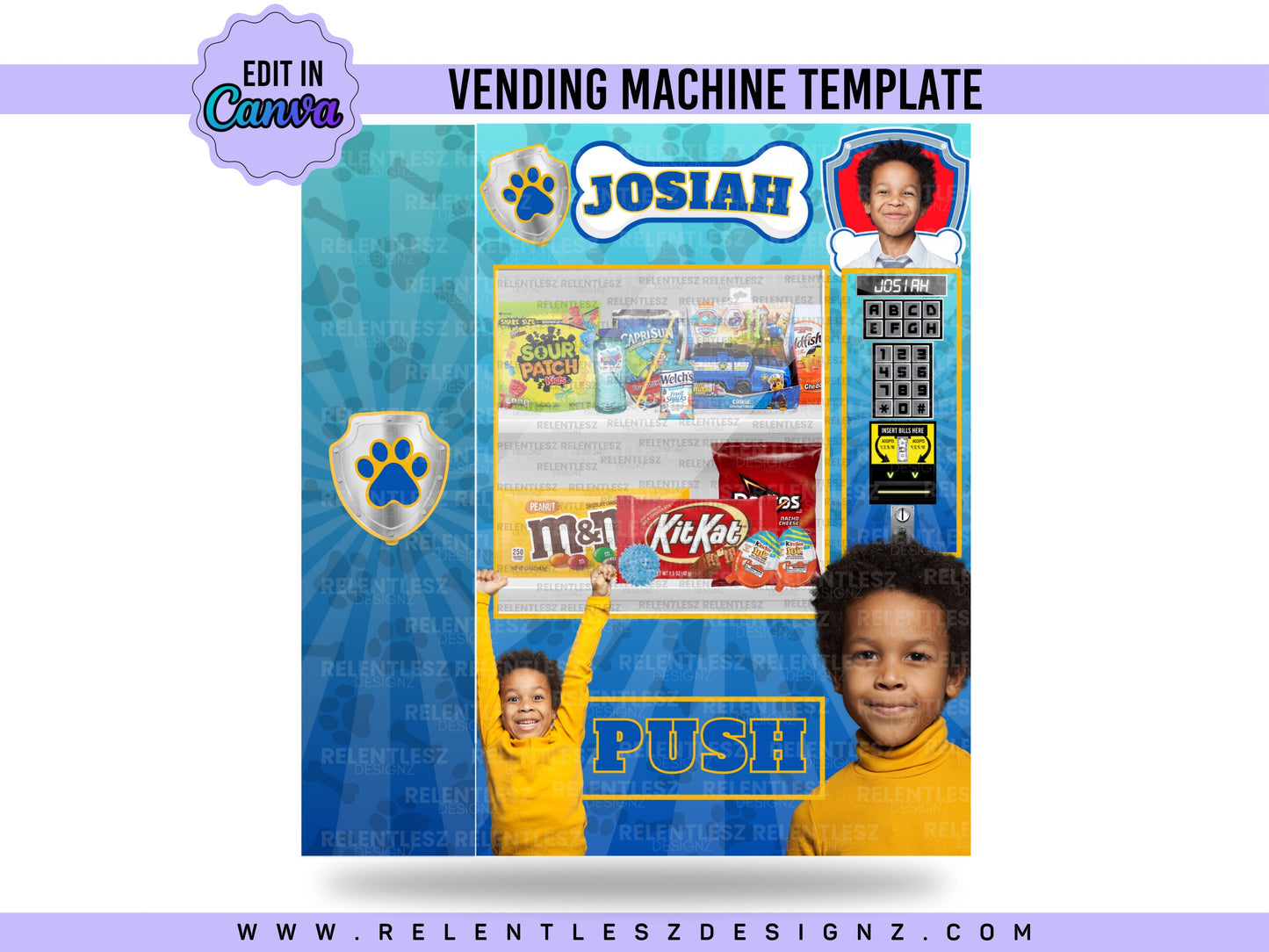 Pup Patrol Birthday Vending Machine Template