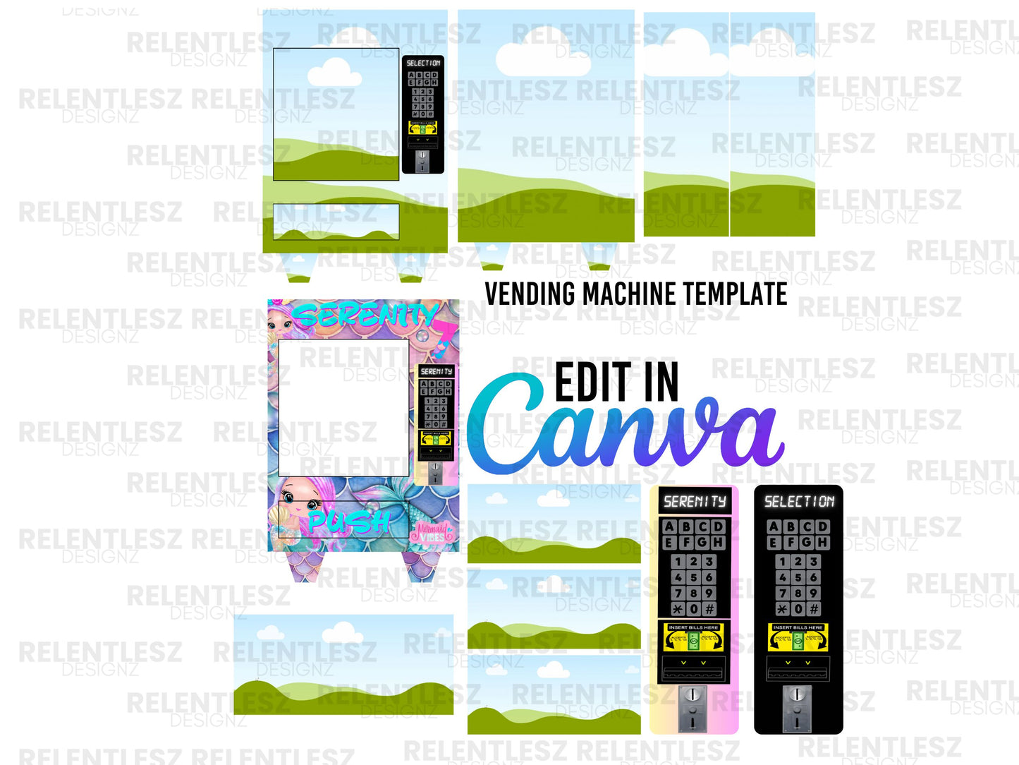 Vending Machine Template 12x16.5 Inches