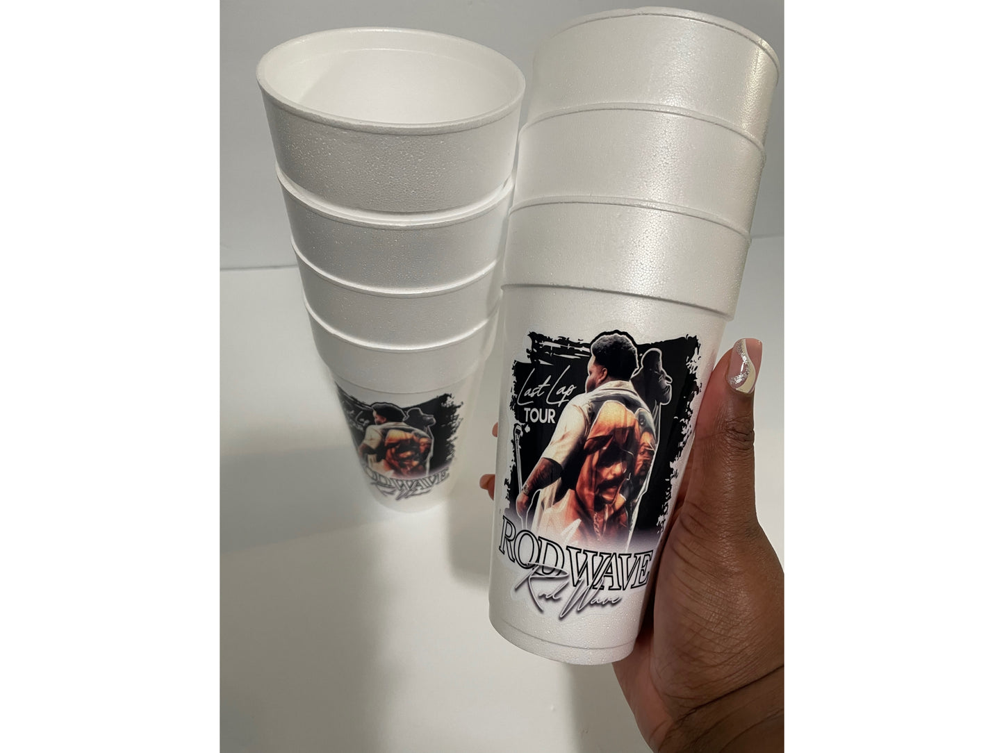 Rod Wave Styrofoam Cups, Foam Cups, Last Lap Tour