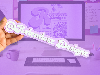 Custom 3D Printed Photo Watermark for Social Media Photo Posting. This can include your Social Media Icons Printed, along with your social media username or business name