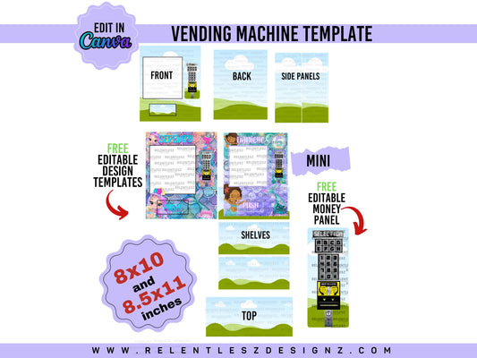 Vending Machine Template 8x10 and 8.5x11 Inches