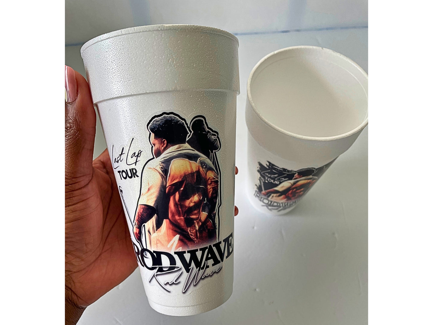 Rod Wave Styrofoam Cups, Foam Cups, Last Lap Tour