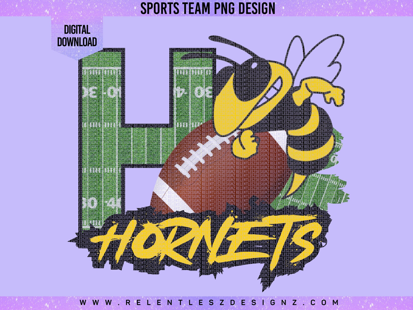 Hornets Football Sports Team Digital Download Png