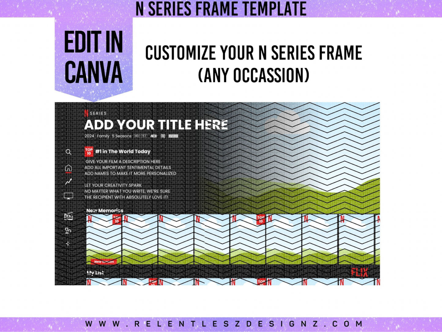 NSERIES Father’s Day Frame Template Dadflix | Canva PRO