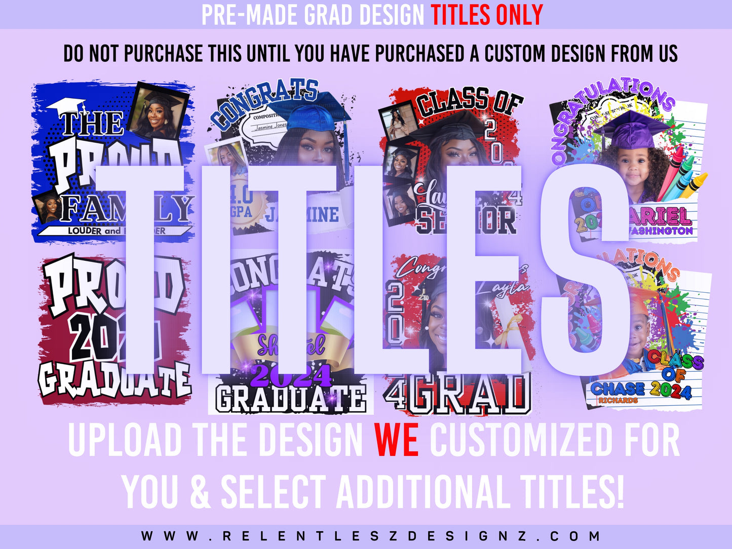 Premade Graduation Design TITLES ONLY!