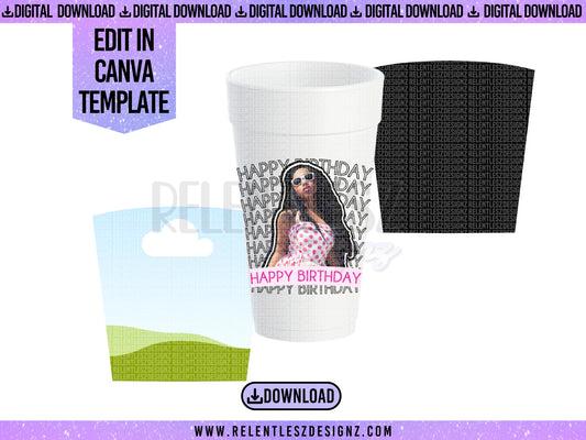 Canva Tapered Frame Template for Cups- Half Wrap