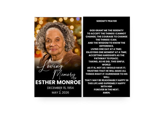 Memorial Prayer Card-Funeral Keepsake 2.5x4.25