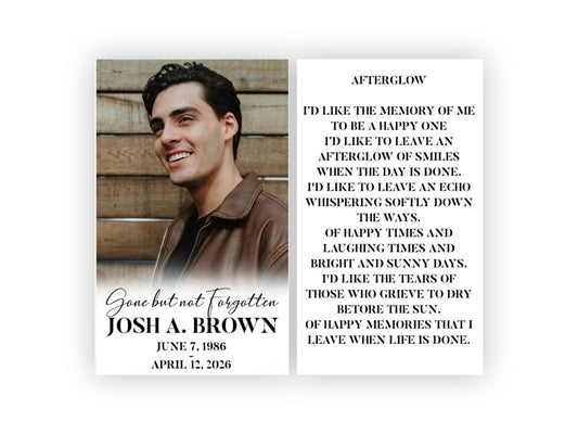 Memorial Prayer Card-Funeral Keepsake 2.5x4.25