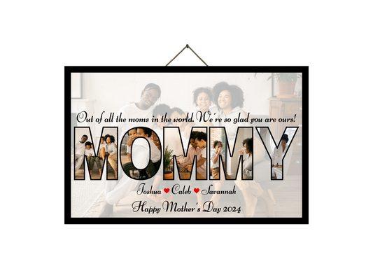Mother’s Day frame, Mama, mommy, mom, mother, hanging frame, gift for mom, gift for her. Mothers Day, Mothers Appreciation, Mom Birthday, Mother’s Day Picture Frame, Mama, Mom, Mommy, Nana, Grandma. Celebrate the mothers in your life with this beautiful picture frame. Comes in 2 sizes. 11x17 and 8.5x11. Happy Mother’s Day 2025