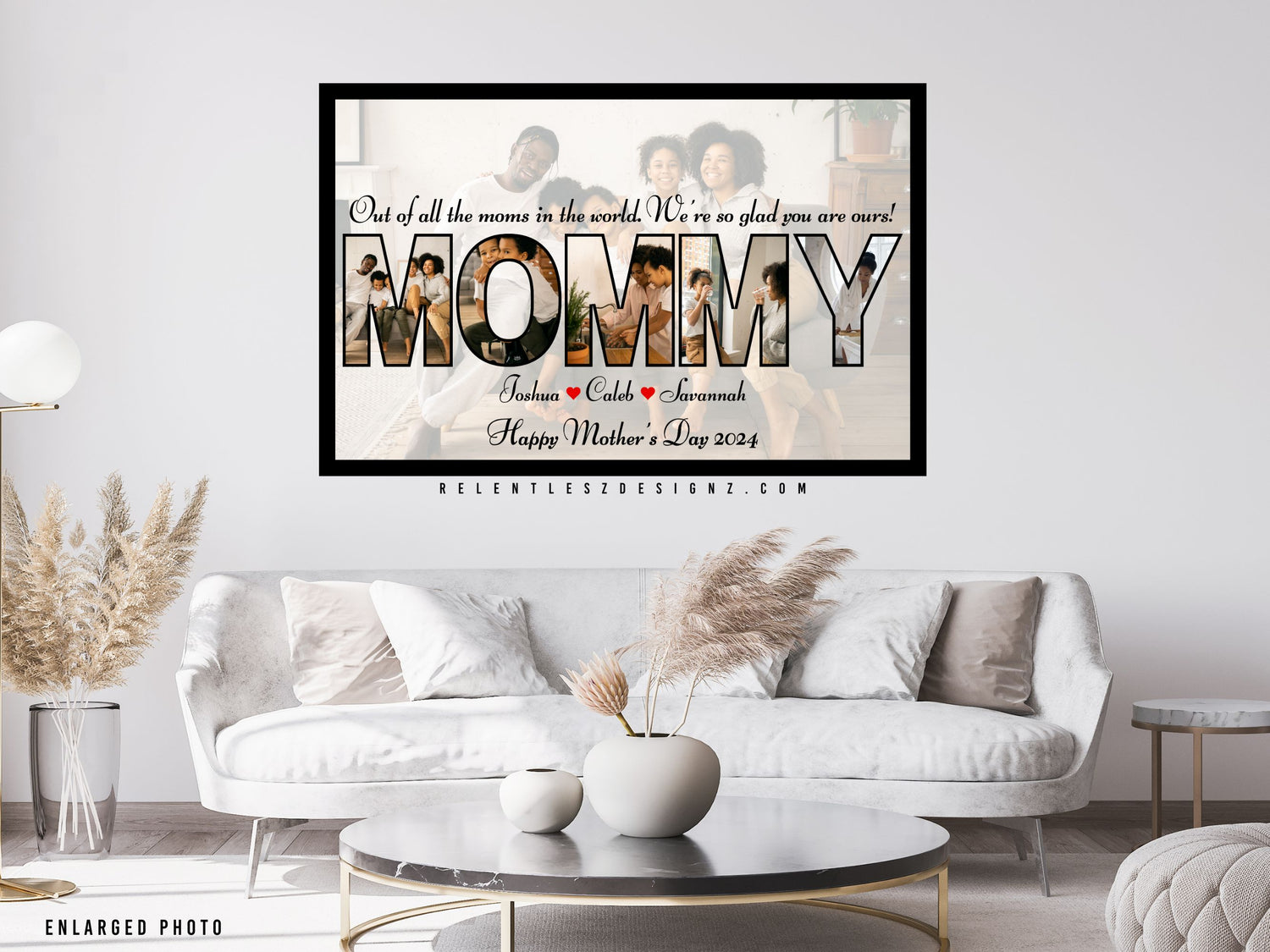 Mother’s Day Picture Frame, Mama, Mom, Mommy, Nana, Grandma. Celebrate the mothers in your life with this beautiful picture frame. Comes in 2 sizes. 11x17 and 8.5x11. Happy Mother’s Day 2024