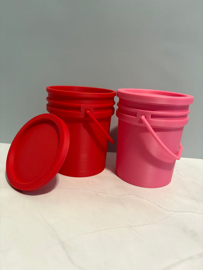 3D Printed Mini 4" Bucket with Lid | Mini Favor and Gift Bucket, Party Treats and more