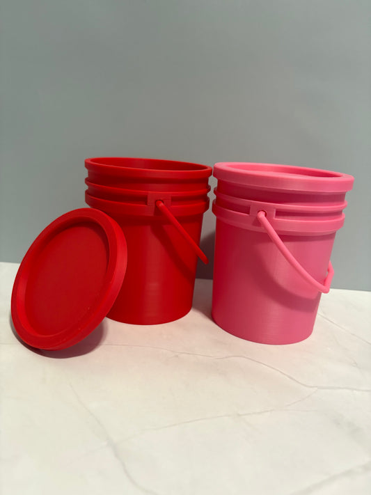 3D Printed Mini 4" Bucket with Lid | Mini Favor and Gift Bucket, Party Treats and more