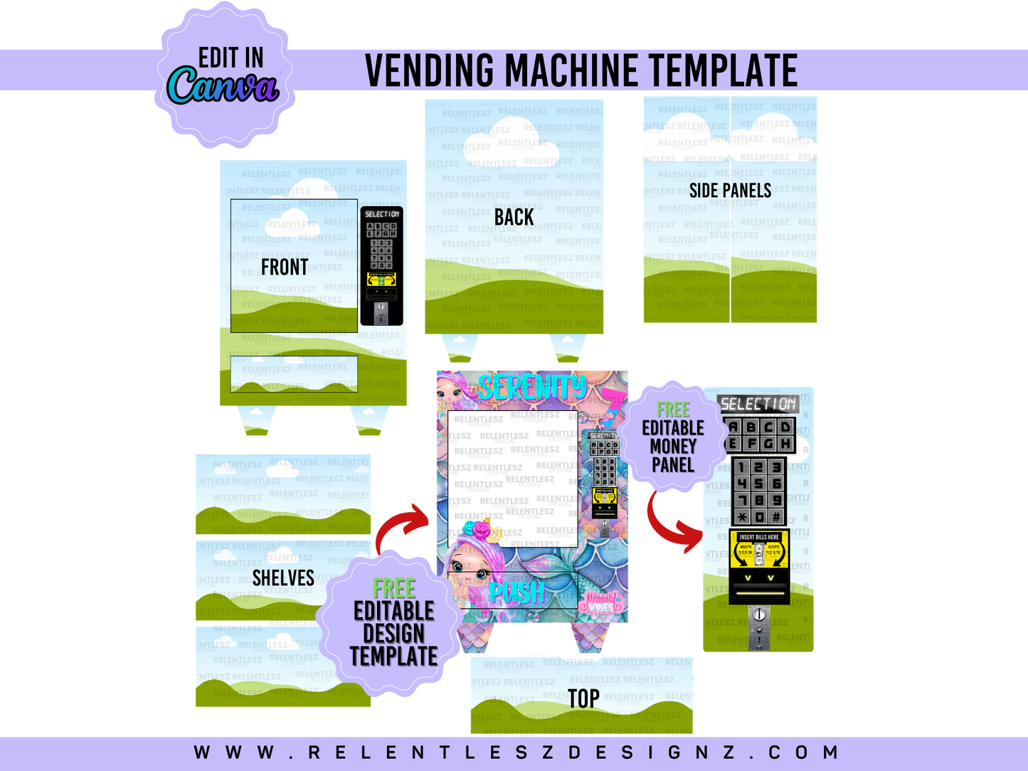 Vending Machine Template 12x16.5 Inches