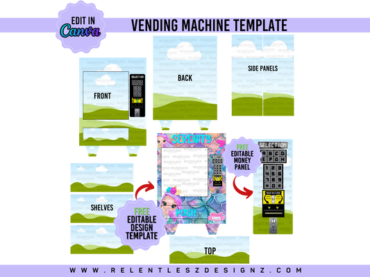 Vending Machine Template 12x16.5 Inches