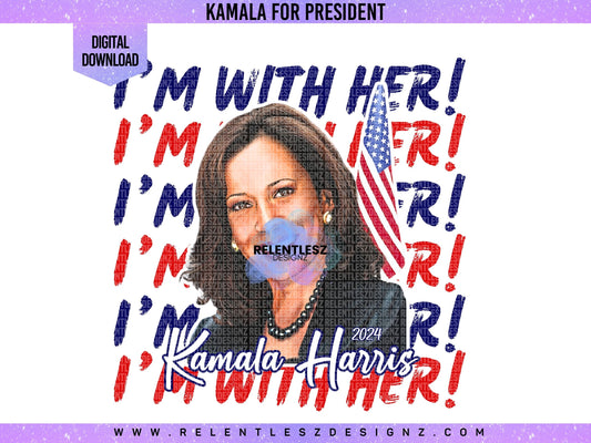 Kamala Harris Biden Black Job I’m With Her 2024 President 