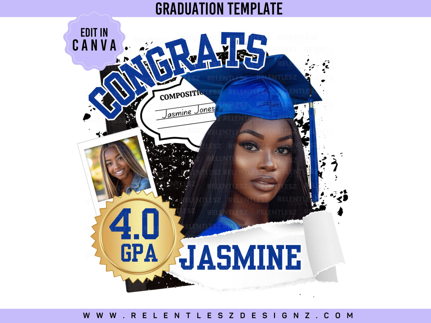 Graduation shirt Template Bundle Features 2 template designs with 6 color combinations each for graduation Day. You can edit the templates in Canva and make them your own. Class of 2024. college graduate, high school senior, fans, flyer, t-shirts