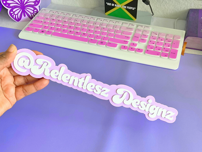 Custom 3D Printed Photo Watermark for Social Media Photo Posting. This can include your Social Media Icons Printed, along with your social media username or business name