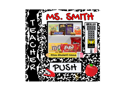 Custom vending machine for teachers or educators, Made from foam board. Composition book, faux vending machine, foam, board vending, teacher keepsake, teacher appreciation, educators matter