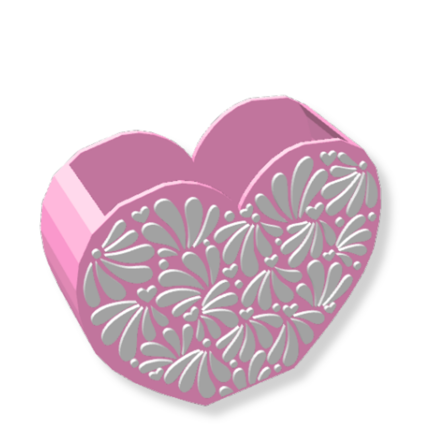 pink and white talavera pen holder 3d printed
